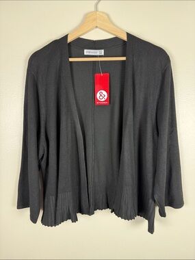 89th & Madison Black Open-Front Women's Cardigan. XL NEW